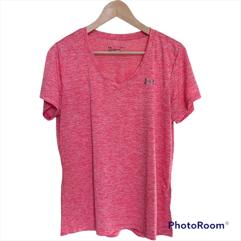 Under Armor Quick Dry Shirt Short Sleeve Pink Coral Size Large